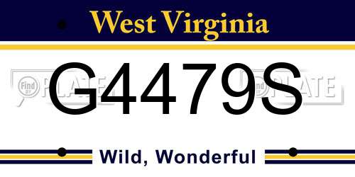 G4479S West Virginia License Plate