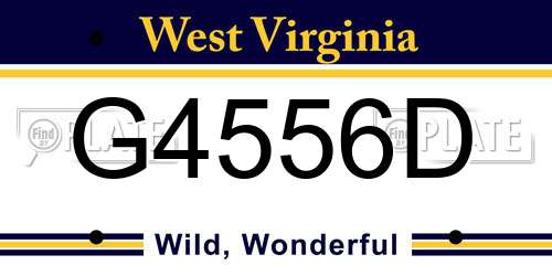 G4556D West Virginia License Plate
