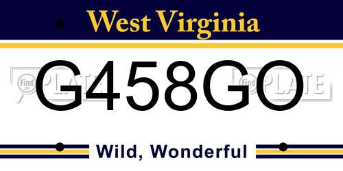 G458GO West Virginia License Plate