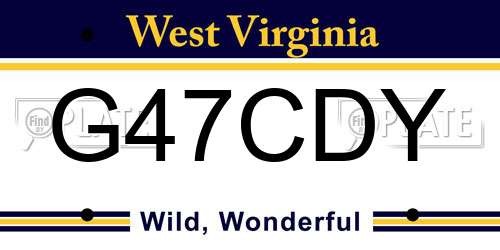 G47CDY West Virginia License Plate