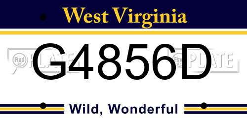 G4856D West Virginia License Plate