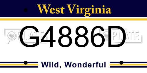 G4886D West Virginia License Plate