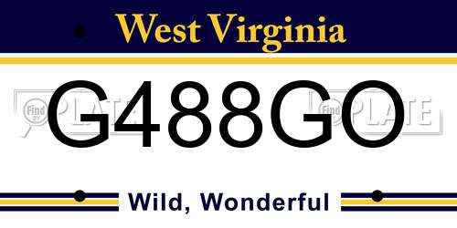 G488GO West Virginia License Plate