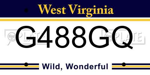 G488GQ West Virginia License Plate