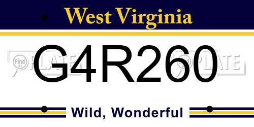 G4R260 West Virginia License Plate