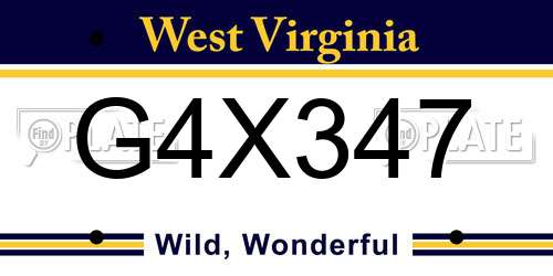 G4X347 West Virginia License Plate