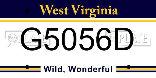 G5056D West Virginia License Plate