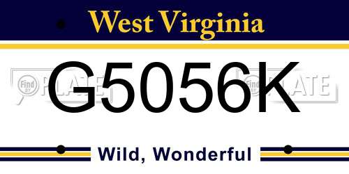 G5056K West Virginia License Plate
