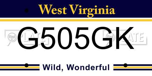 G505GK West Virginia License Plate