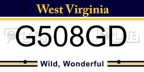 G508GD West Virginia License Plate