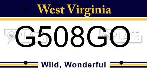G508GO West Virginia License Plate
