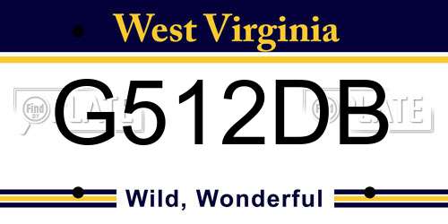 G512DB West Virginia License Plate