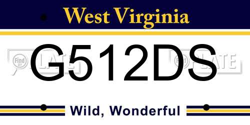 G512DS West Virginia License Plate