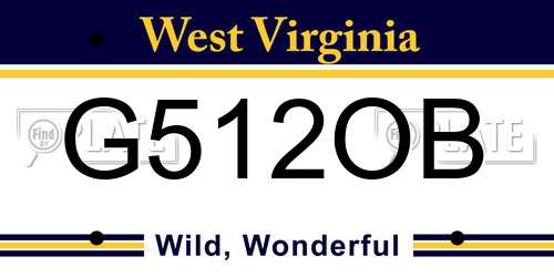 G512OB West Virginia License Plate