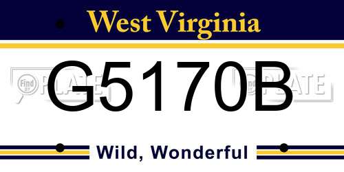 G5170B West Virginia License Plate