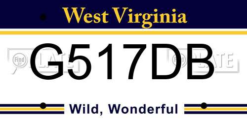 G517DB West Virginia License Plate
