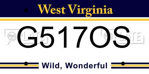 G517OS West Virginia License Plate