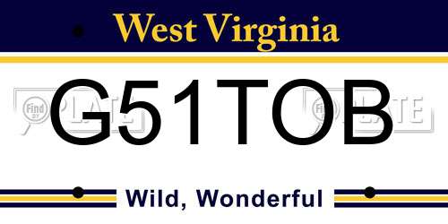 G51TOB West Virginia License Plate