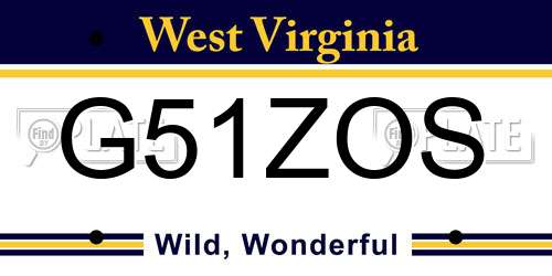 G51ZOS West Virginia License Plate