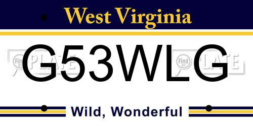 G53WLG West Virginia License Plate