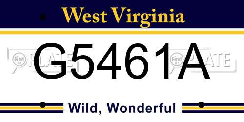 G5461A West Virginia License Plate