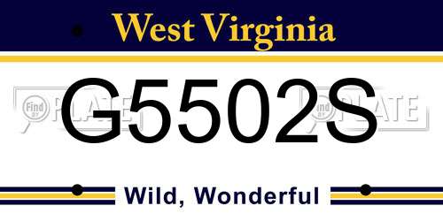 G5502S West Virginia License Plate