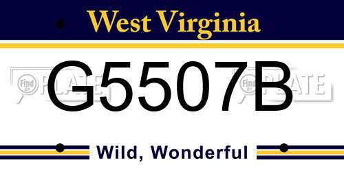 G5507B West Virginia License Plate