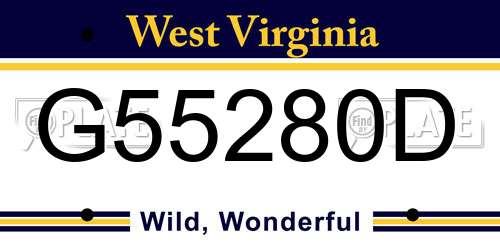 G55280D West Virginia License Plate