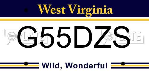 G55DZS West Virginia License Plate