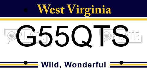 G55QTS West Virginia License Plate