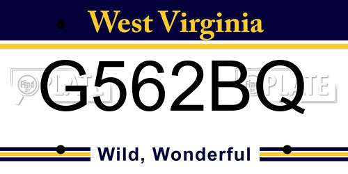 G562BQ West Virginia License Plate