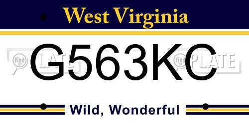 G563KC West Virginia License Plate