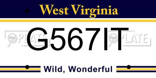 G567IT West Virginia License Plate