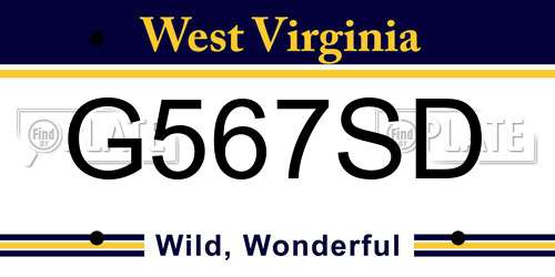 G567SD West Virginia License Plate