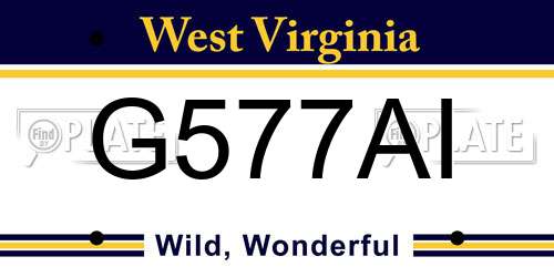 G577AI West Virginia License Plate
