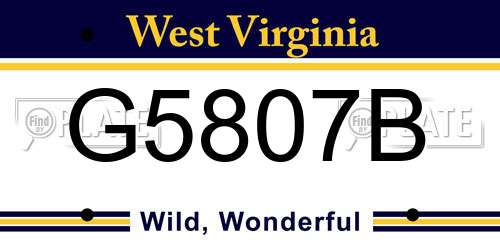 G5807B West Virginia License Plate