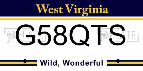 G58QTS West Virginia License Plate
