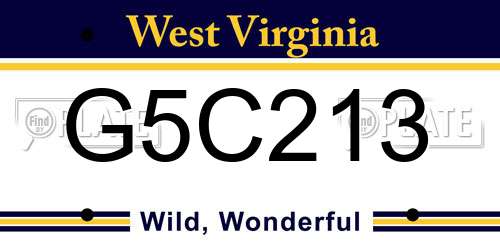 G5C213 West Virginia License Plate