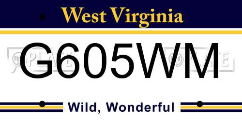 G605WM West Virginia License Plate