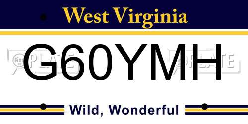 G60YMH West Virginia License Plate