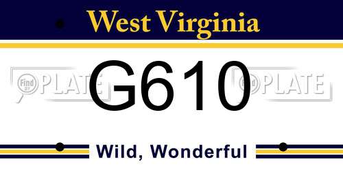 G610 West Virginia License Plate