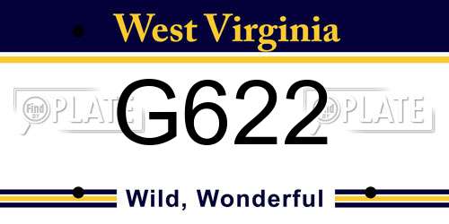 G622 West Virginia License Plate