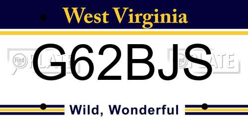 G62BJS West Virginia License Plate