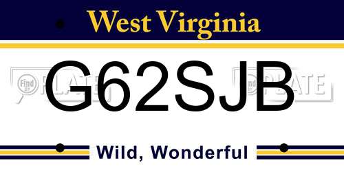 G62SJB West Virginia License Plate