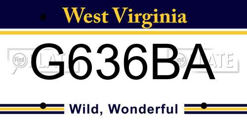 G636BA West Virginia License Plate