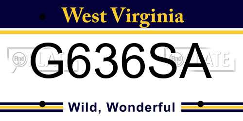 G636SA West Virginia License Plate