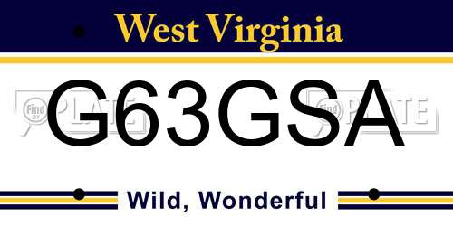 G63GSA West Virginia License Plate