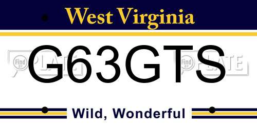 G63GTS West Virginia License Plate