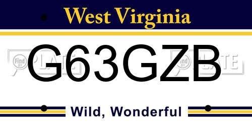 G63GZB West Virginia License Plate