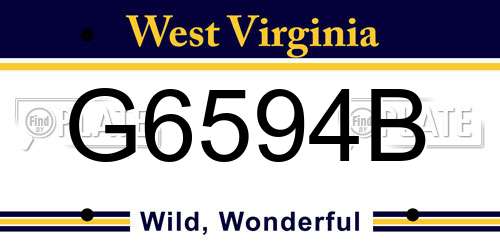 G6594B West Virginia License Plate
